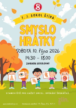 Plakát Smyslohrátky — sobota 10. října 2026, 14:30–18:00, zahrada sokolovny