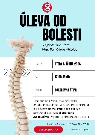 Plakát Úleva od bolesti — úterý 6. října 2026, 17:00, sokolovna Štípa